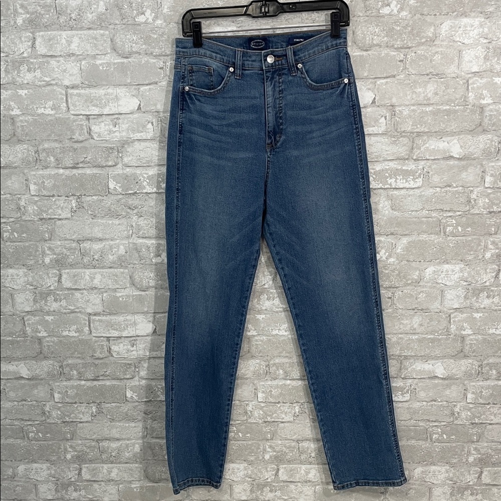 Scoop NYC High Rise Stovepipe Blue Jeans